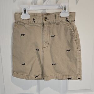 Gymboree Khaki 3T Shorts with  Embroidered Dogs